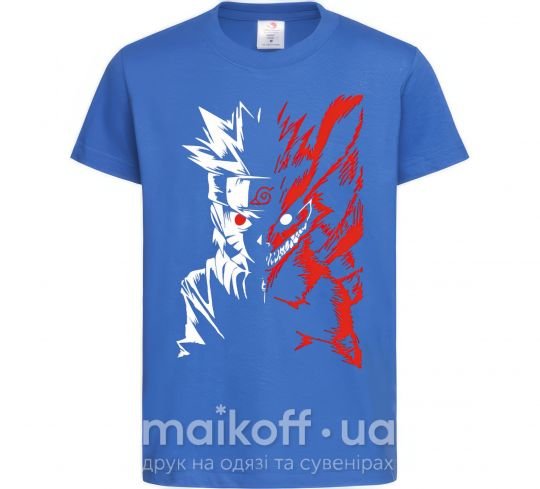 Детская футболка Naruto white red Ярко-синий фото