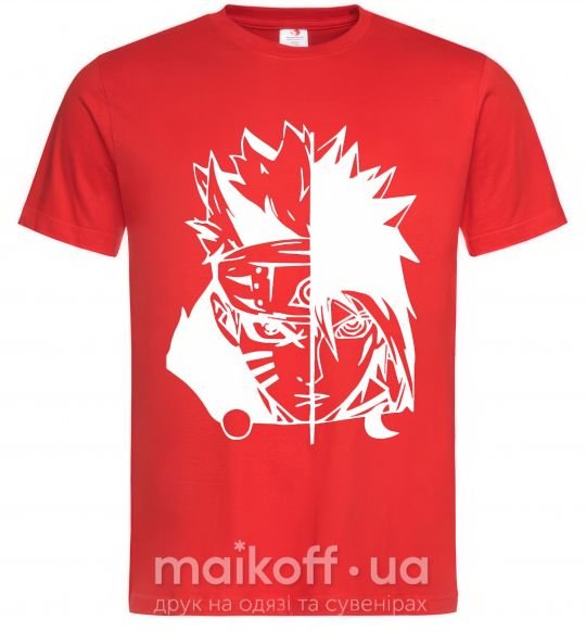 Чоловіча футболка Naruto white Червоний фото