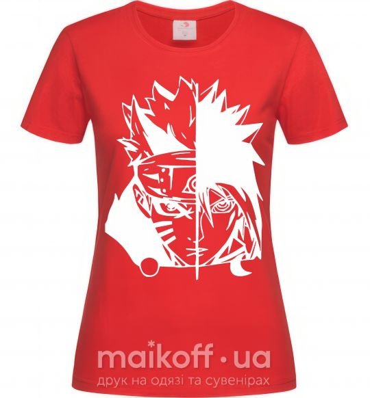 Женская футболка Naruto white Красный фото