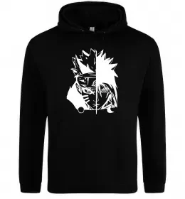 Мужская толстовка (худи) Naruto white Черный фото
