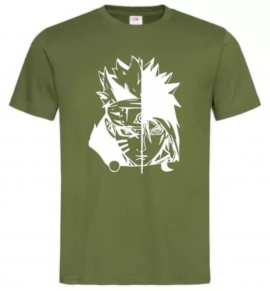 Чоловіча футболка Naruto white Оливковий фото