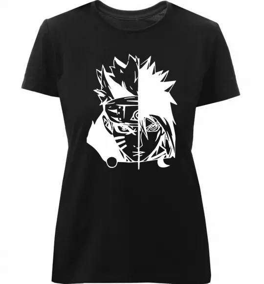 Жіноча преміум футболка Naruto white Чорний фото