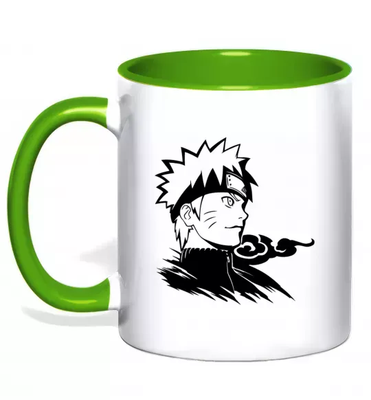 Чашка з кольоровою ручкою Наруто Зелений фото