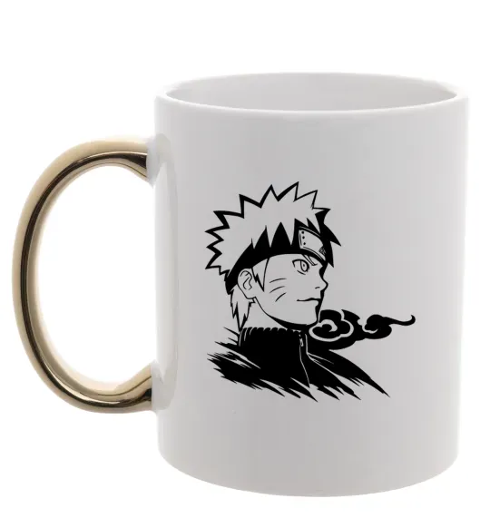 Чашка з кольоровою ручкою Наруто Золото фото