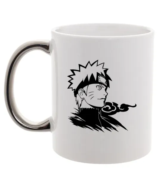 Чашка з кольоровою ручкою Наруто Срібло фото