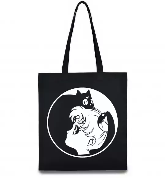 Эко-сумка Сейлор Мун с котиком Черный фото