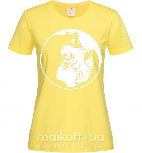 Женская футболка Сейлор Мун с котиком Лимонный фото