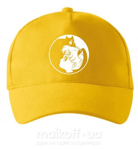 Кепка Сейлор Мун с котиком Сонячно жовтий фото