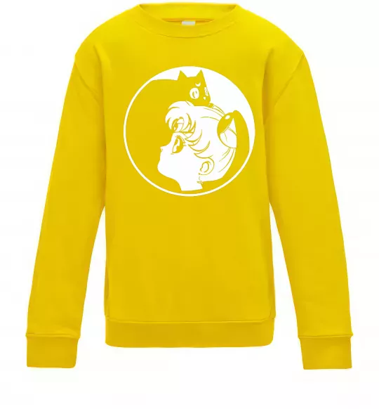 Дитячий світшот Сейлор Мун с котиком Сонячно жовтий фото