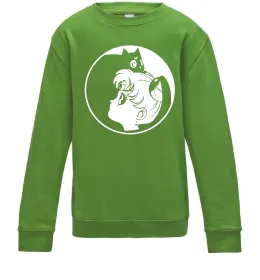 Детский Свитшот Сейлор Мун с котиком Лаймовый фото