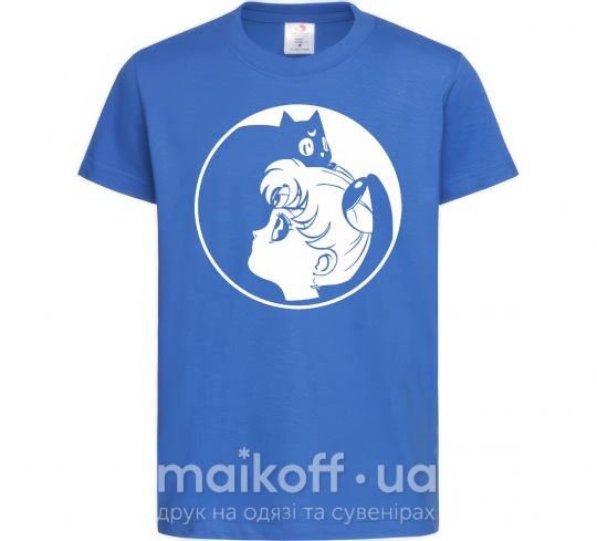 Детская футболка Сейлор Мун с котиком Ярко-синий фото