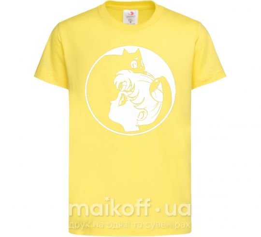Дитяча футболка Сейлор Мун с котиком Лимонний фото