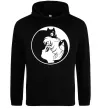 Женская толстовка (худи) Сейлор Мун с котиком Черный фото