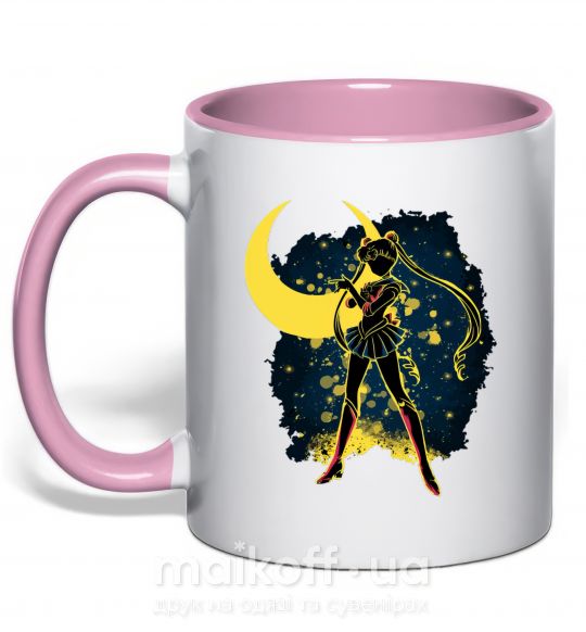 Чашка с цветной ручкой Sailor Moon splash Нежно розовый фото