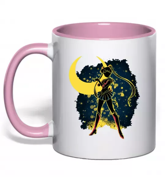 Чашка с цветной ручкой Sailor Moon splash Нежно розовый фото