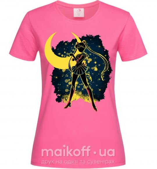 Женская футболка Sailor Moon splash Ярко-розовый фото