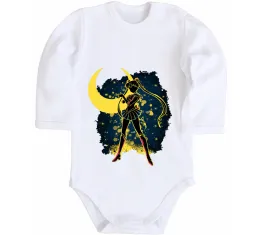 Дитячий бодік Sailor Moon black Білий фото