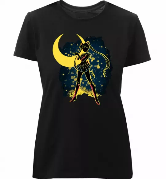 Жіноча преміум футболка Sailor Moon splash Чорний фото