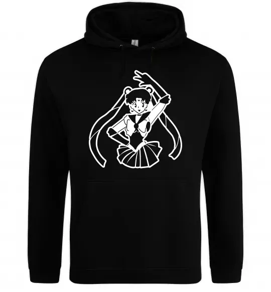 Мужская толстовка (худи) Sailor Moon black Черный фото
