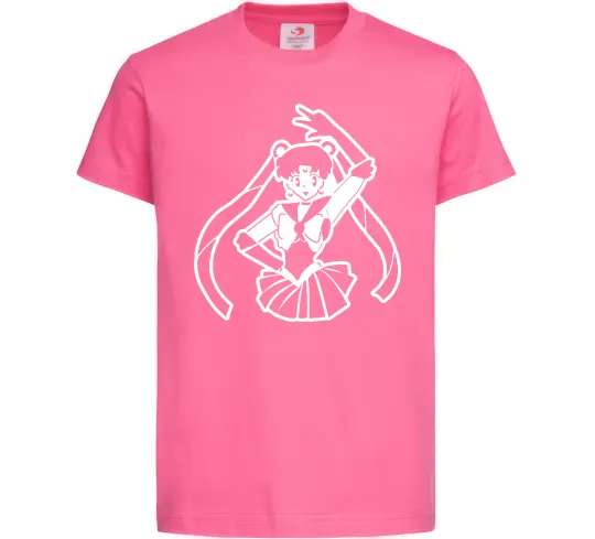 Дитяча футболка Sailor Moon black Яскраво-рожевий фото