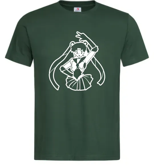 Чоловіча футболка Sailor Moon black Темно-зелений фото