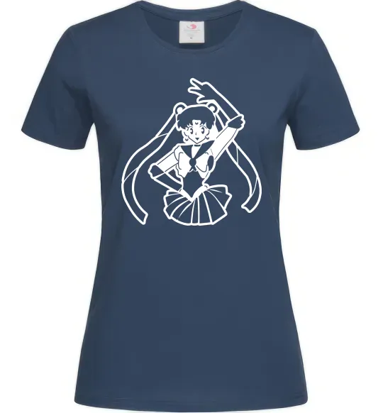 Жіноча футболка Sailor Moon black Темно-синій фото