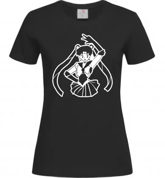 Жіноча футболка Sailor Moon black Чорний фото
