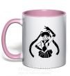 Чашка с цветной ручкой Sailor Moon black Нежно розовый фото