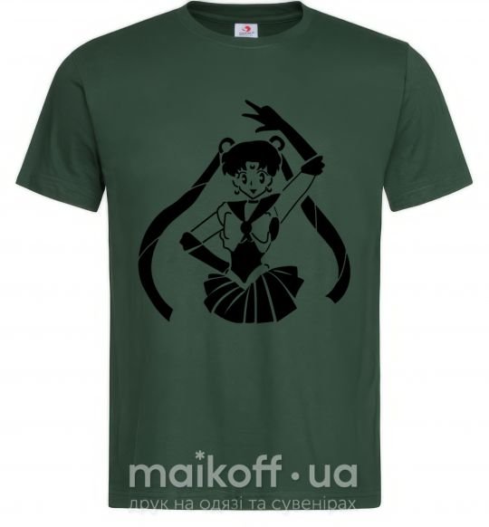 Мужская футболка Sailor Moon black Темно-зеленый фото