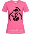 Женская футболка Sailor Moon black Ярко-розовый фото