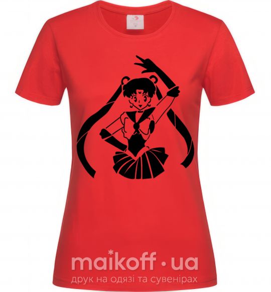 Женская футболка Sailor Moon black Красный фото