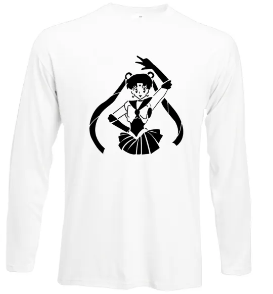 Лонгслив Sailor Moon black Белый фото