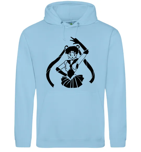 Чоловіча толстовка (худі) Sailor Moon black Блакитний фото