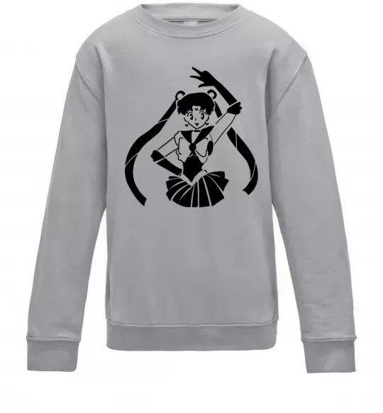 Дитячий світшот Sailor Moon black Сірий меланж фото