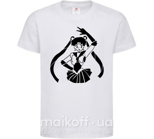 Детская футболка Sailor Moon black Белый фото