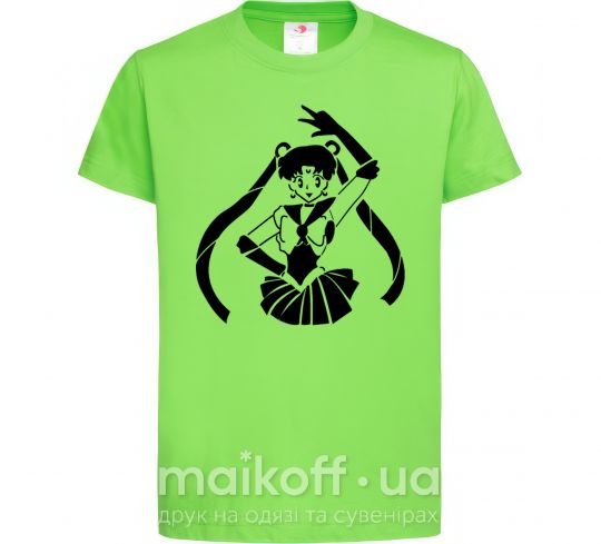 Дитяча футболка Sailor Moon black Лаймовий фото