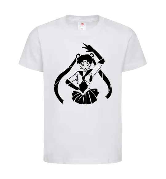 Дитяча футболка Sailor Moon black Білий фото