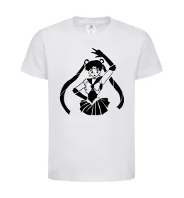 Детская футболка Sailor Moon black Белый фото
