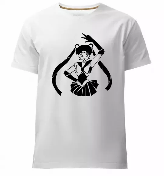 Чоловіча преміум футболка Sailor Moon black Білий фото