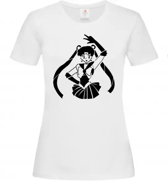 Жіноча футболка Sailor Moon black Білий фото