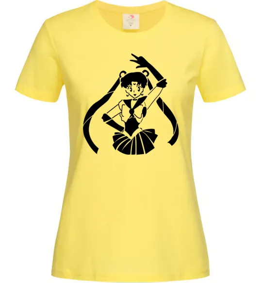 Жіноча футболка Sailor Moon black Лимонний фото