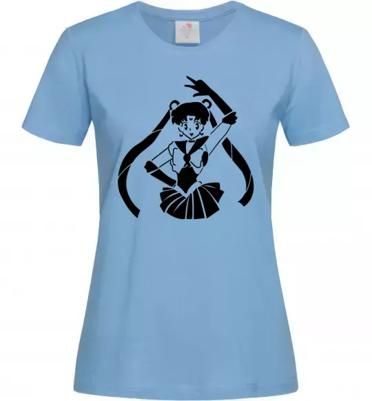 Жіноча футболка Sailor Moon black Блакитний фото