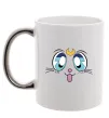 Чашка з кольоровою ручкою Cat Moon Срібло фото