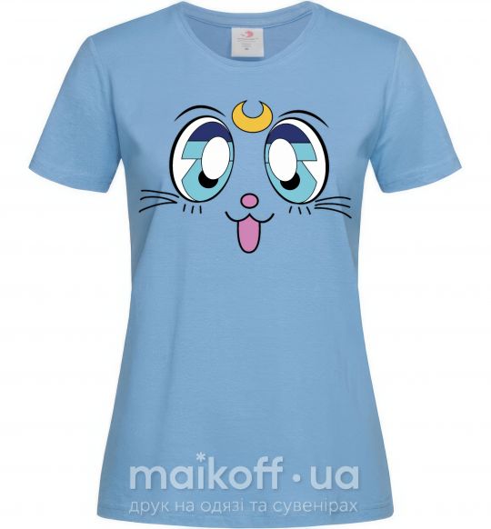 Жіноча футболка Cat Moon Блакитний фото