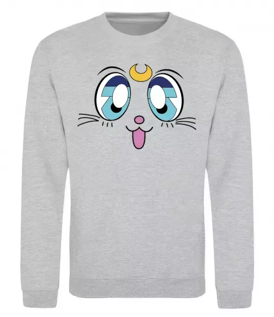 Свитшот Cat Moon Серый меланж фото