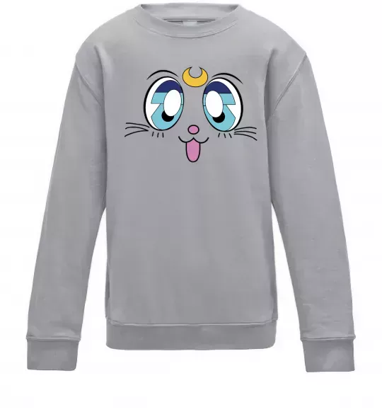 Детский Свитшот Cat Moon Серый меланж фото