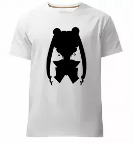 Мужская премиум футболка Sailor Moon половинки Белый фото