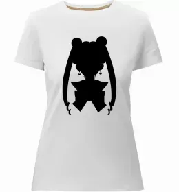 Жіноча преміум футболка Sailor moon бант Білий фото