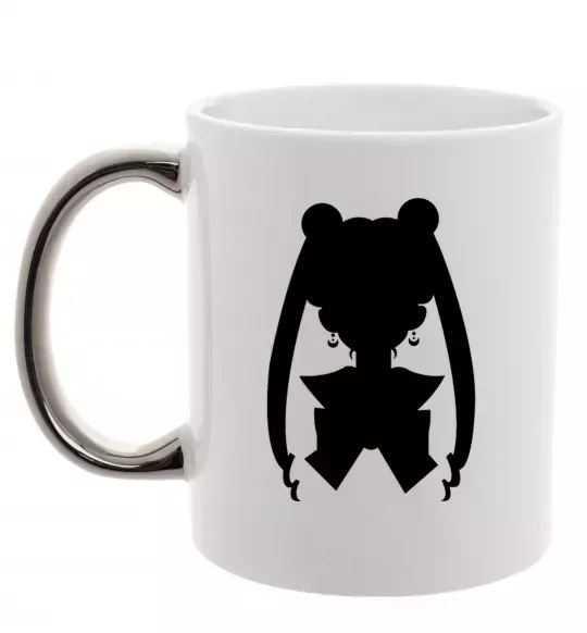 Чашка з кольоровою ручкою Sailor Moon shadow Срібло фото