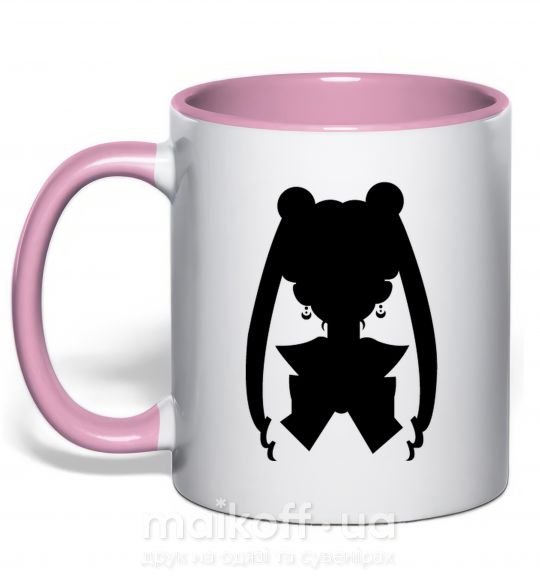Чашка з кольоровою ручкою Sailor Moon shadow Ніжно рожевий фото